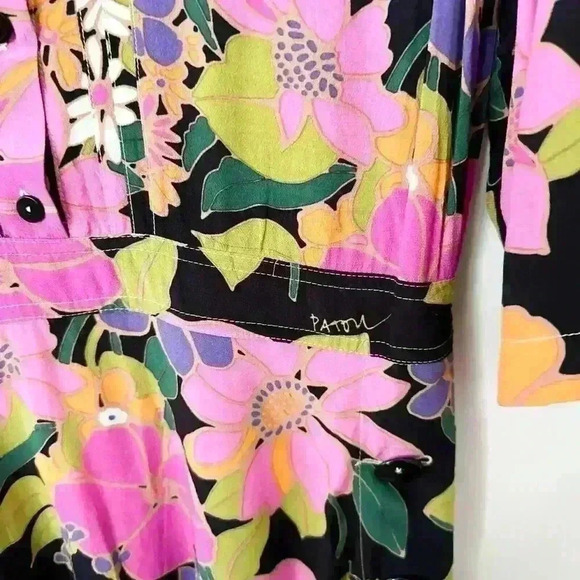 Patou Floral Maxi Dress SZ Large 42 Boho Festival Retro Luxury Designer Hippie - Picture 6 of 11